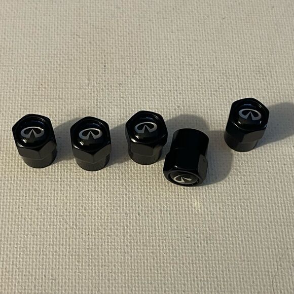 Infinity valve Stem caps in black set of 5 NWT - Picture 3 of 4
